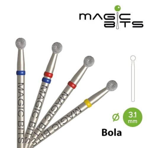 Fresa Diamante Bola 3.1 mm - Azul-Rojo BIOTECH